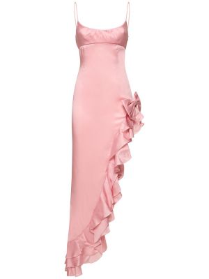 Rochie lunga din satin Alessandra Rich roz