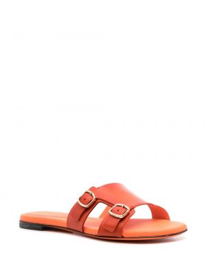 Kožené sandály s přezkou Santoni oranžové