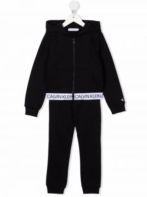 Bomull joggedress for jenter Calvin Klein Kids svart