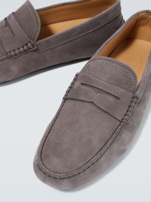 Loafers di pelle Tod's grigio