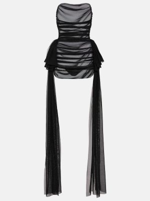 Φόρεμα με διαφανεια με βολάν από διχτυωτό Norma Kamali