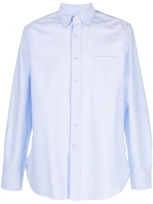 Puhasta bombažna srajca z ovratnikom z gumbi D4.0 modra