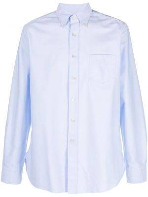 Daunen hemd aus baumwoll mit button-down-kagen D4.0 blau