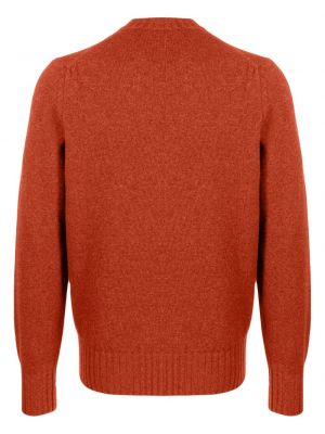 Sweter wełniany z okrągłym dekoltem Doppiaa pomarańczowy