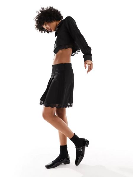 Кружевная плиссированная юбка Adidas Originals черная