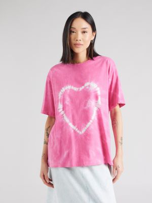 T-shirt con motivo a cuore Pieces bianco