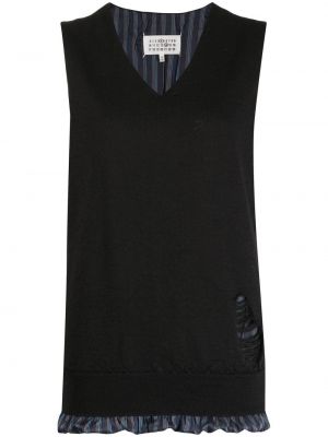 V-hals vest Maison Margiela svart