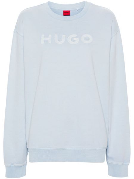 Sweat-shirt long brodé en coton Hugo