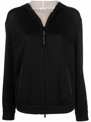 Hoodie mit reißverschluss Brunello Cucinelli schwarz