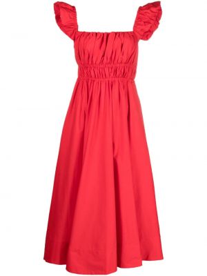 Pamučni midi haljina Kate Spade crvena