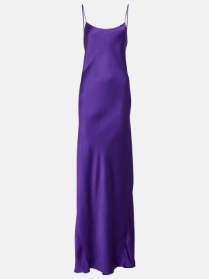 Robe longue en satin en crêpe Victoria Beckham violet