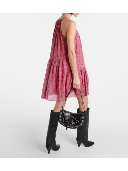 Mini vestido de algodón con estampado Marant Etoile rosa