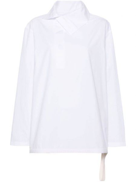 Asymetrická bavlnená košeľa Jil Sander biela