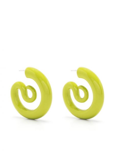 Boucles d'oreilles à boucle à motif serpent Panconesi vert