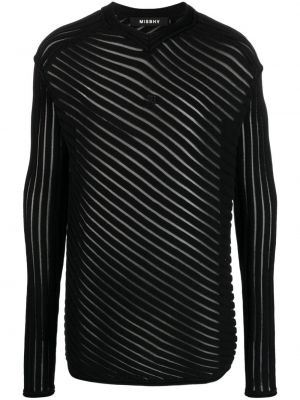 Прозрачен памучен пуловер Misbhv черно