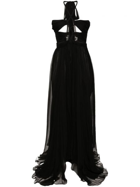 Priehľadné rozšírené šaty Manuri čierna