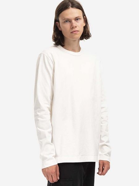 Bavlněné tričko s dlouhým rukávem s potiskem s dlouhými rukávy Norse Projects bílé