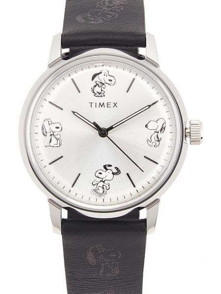 Deri otomatik izle Timex siyah