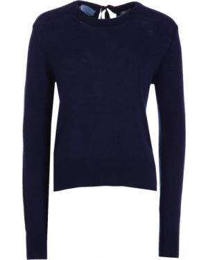 Кашемировый свитер с завязками Prada, синий