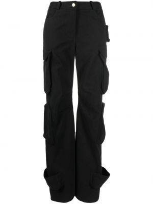 Spodnie cargo bawełniane Manuri czarne
