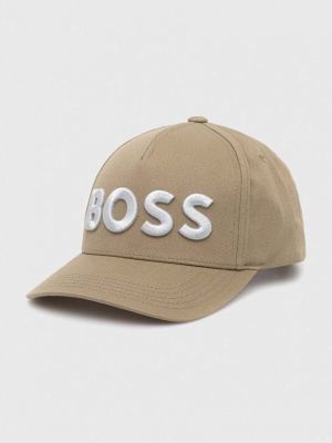 Памучна шапка с козирки с апликация Boss