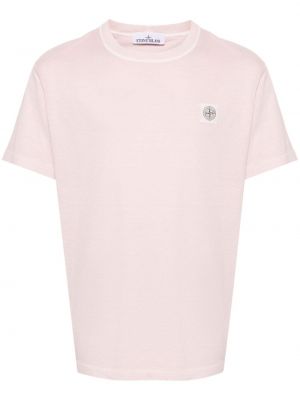 Памучна тениска от джърси Stone Island розово