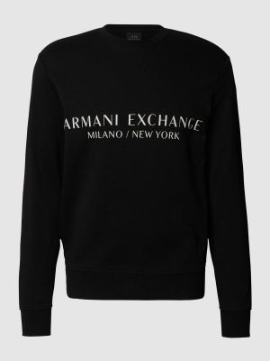 Bluza z nadrukiem Armani Exchange czarna