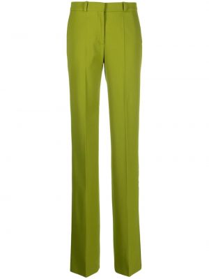 Pantaloni dritti plissettati Del Core verde