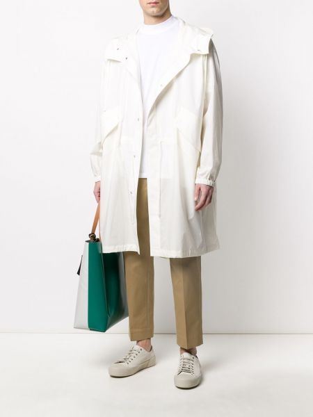 Manteau à imprimé imperméable Jil Sander blanc
