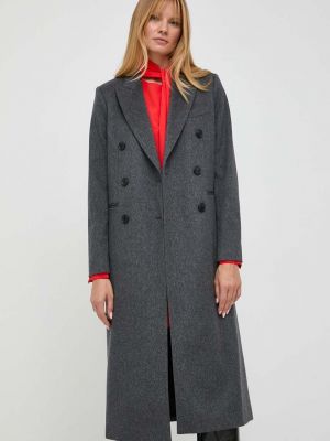 Šedý vlněný kabát Victoria Beckham