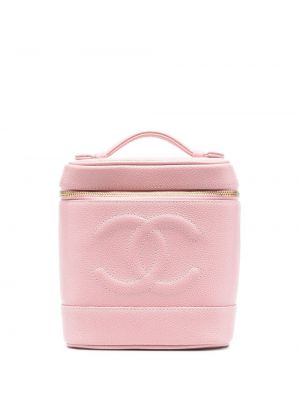 Kožna kozmetička torbica Chanel Pre-owned ružičasta