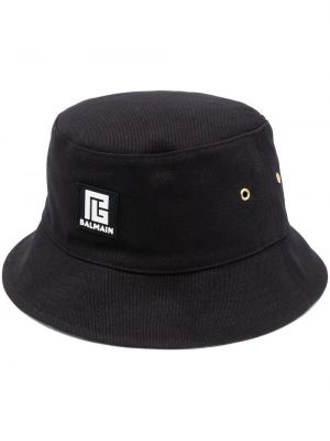 Памучна шапка Balmain черно