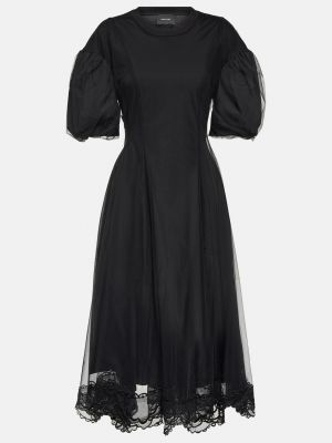 Хлопковое платье миди Simone Rocha черный