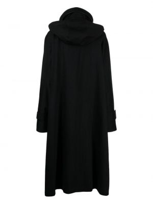Mantel aus baumwoll mit kapuze Yohji Yamamoto schwarz