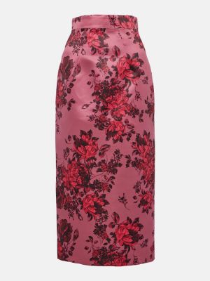 Falda midi ajustada de flores Emilia Wickstead rosa