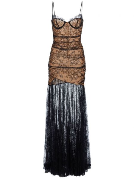Rochie lunga din dantelă Retrofete negru