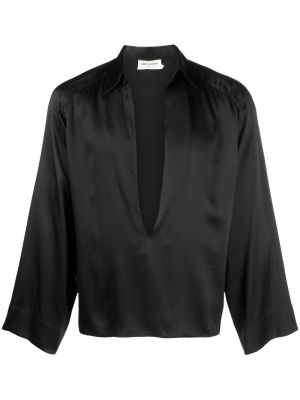 Camicia con scollo profondo Saint Laurent nero