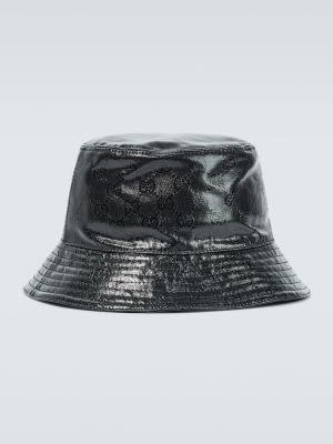 Kožený klobouk Gucci černý