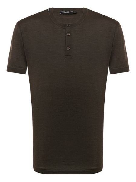 Шелковая футболка Dolce & Gabbana коричневая