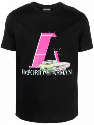 Trykt t-skjorte Emporio Armani svart