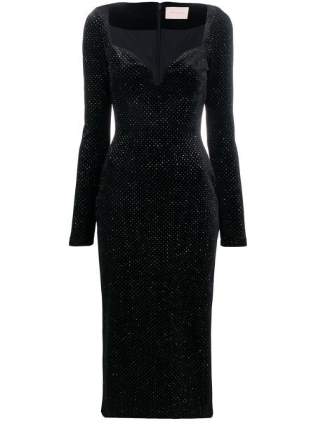 Vestido de noche de terciopelo‏‏‎ Christopher Kane negro