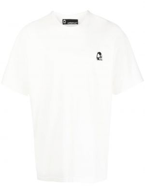 Памучна тениска с кръгло деколте Styland бяло