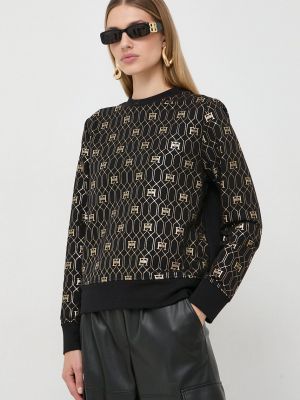 Bluza z nadrukiem Elisabetta Franchi czarna