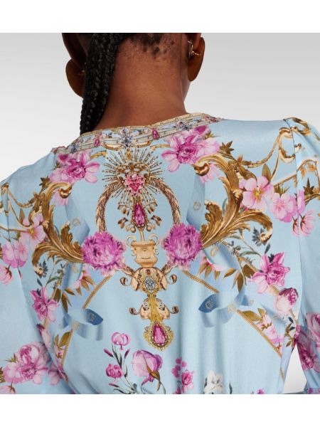 Rochie de mătase cu model floral Camilla