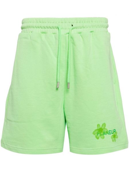 Pamučne kratke hlače s cvjetnim printom Flâneur zelena