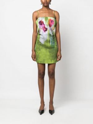 Mini šaty s potiskem Acne Studios zelené