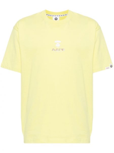Koszulka bawełniana z nadrukiem Aape By A Bathing Ape żółta