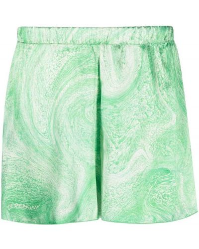 Pantalones cortos con estampado jaspeados Opening Ceremony verde