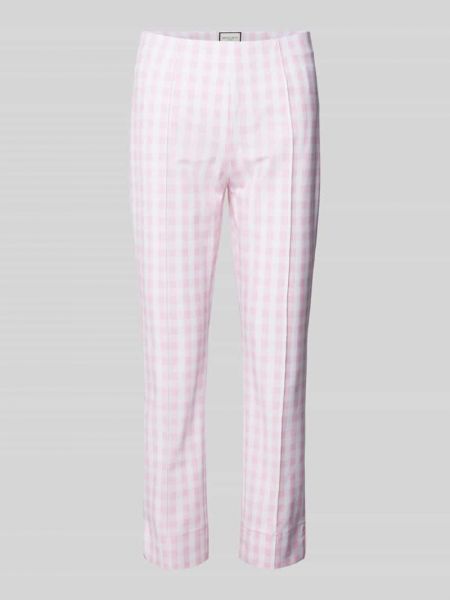 Spodnie w kratkę Seductive różowe