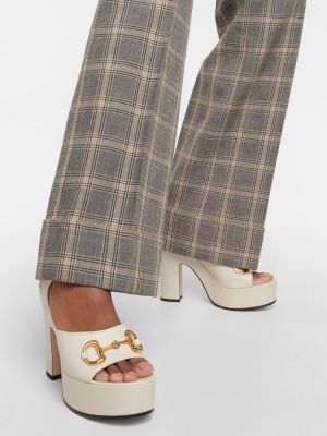 Sandały skórzane na platformie Gucci